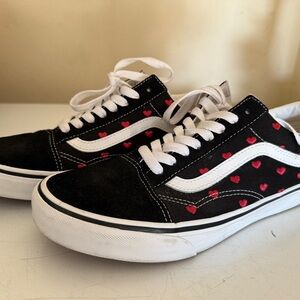 Vans Black and Red Heart